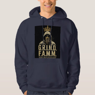 G.R.I.N.D. F.A.M.M. Hooded Figure Crown Gathering Hoodie