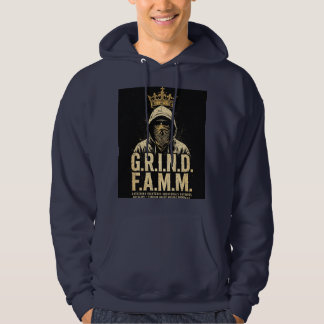 G.R.I.N.D. F.A.M.M. Hooded Figure Crown Gathering Hoodie