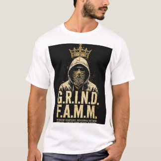G.R.I.N.D. F.A.M.M. Hooded Figure Crown Gathering T-Shirt