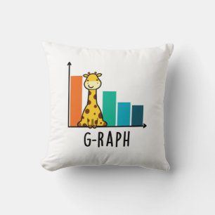 G-raph Funny Giraffe Graph Pun  Cushion
