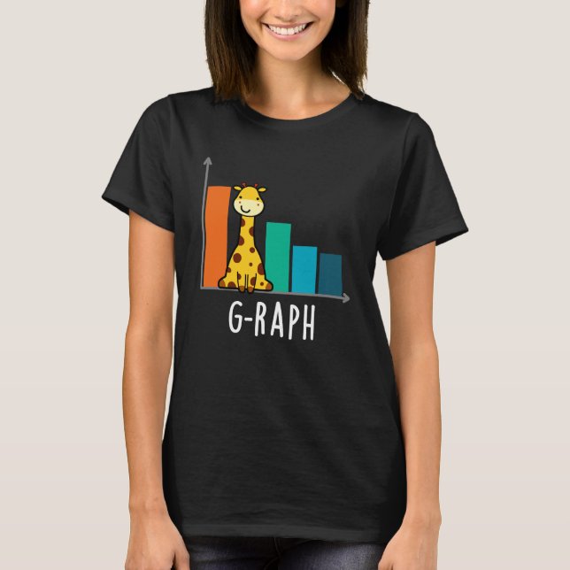 G-raph Funny Giraffe Graph Pun Dark BG T-Shirt (Front)