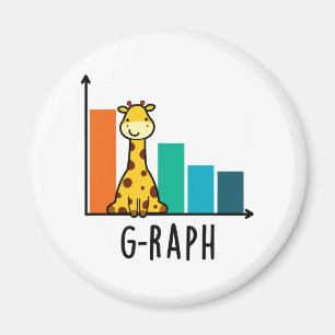 G-raph Funny Giraffe Graph Pun  Magnet