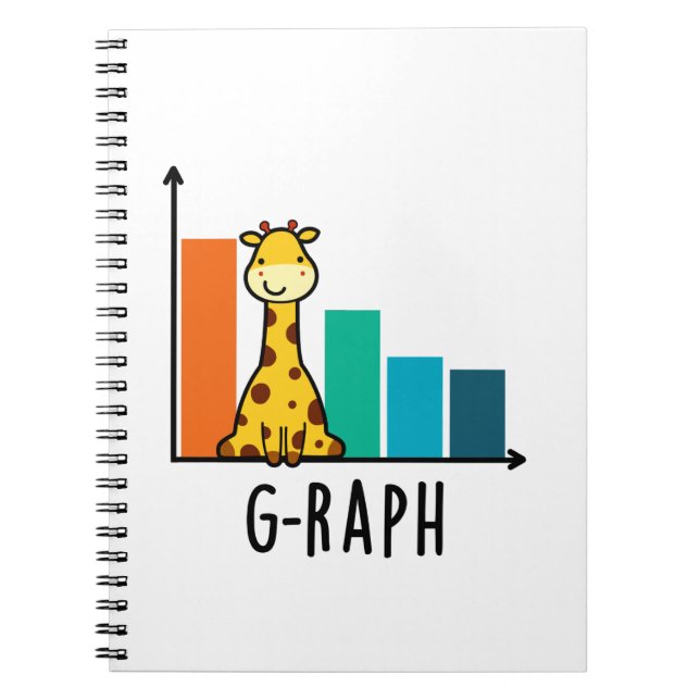 G-raph Funny Giraffe Graph Pun Notebook (Front)