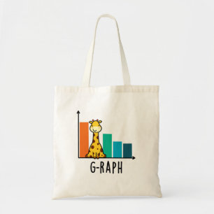 G-raph Funny Giraffe Graph Pun  Tote Bag