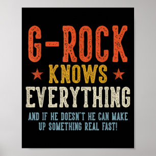G-rock knows everything father's day retro vintage poster