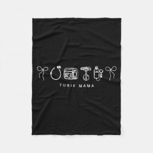 G-Tube Awareness Coquette Bow Tubie Mum Feeding Fleece Blanket