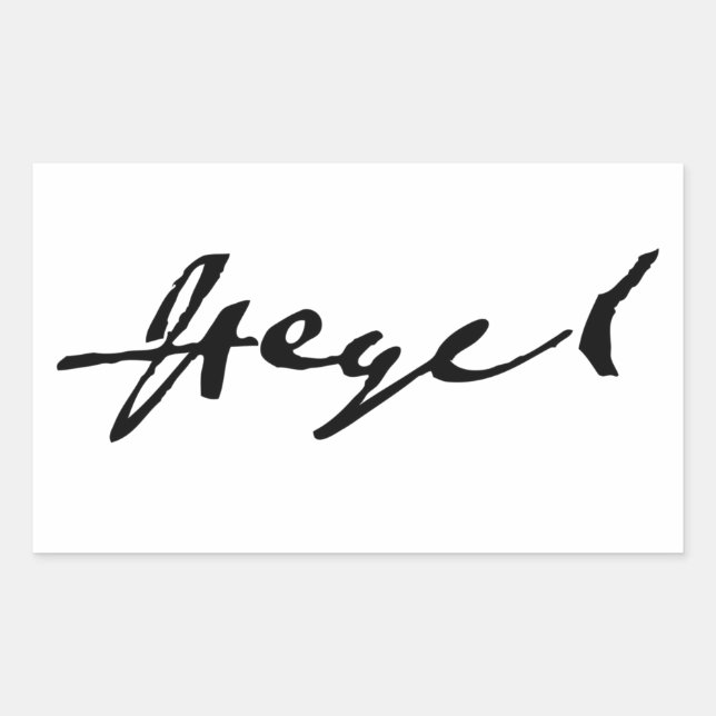 G. W. F. Hegel signature Rectangular Sticker (Front)