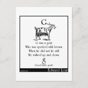 G was a goat postcard