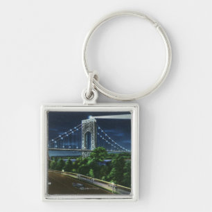 G. Washington Bridge, Hudson at Night Key Ring