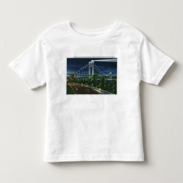 G. Washington Bridge, Hudson at Night Toddler T-Shirt (Front)