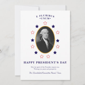 G. Washington President's Day Campaign Patriotic Holiday Card