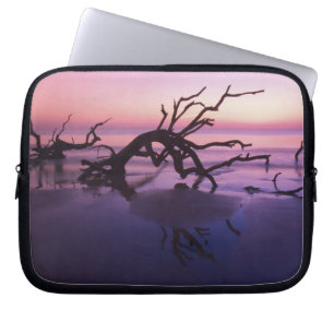 GA Jekyll Island, Tree graveyard on  beach at Laptop Sleeve