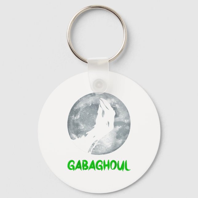 Gabaghoul Funny Hand Moon Bigfoot Santa Christmas  Key Ring (Front)