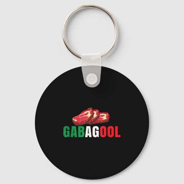 Gabagool Cacola Meat New Jersey Italian Pride Gift Key Ring (Front)