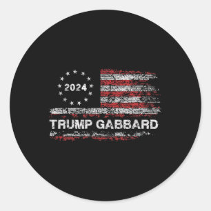 Gabbard 2024 Us Flag Trump 24 Conservative Electio Classic Round Sticker