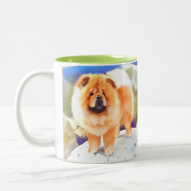 GABBY heARTdog chow Two-Tone Coffee Mug (Left)