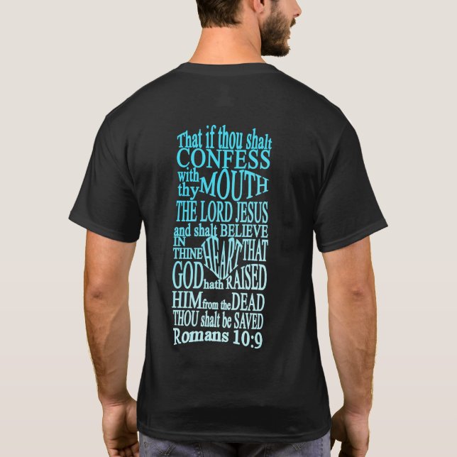 GABC WiM Romans 10:9 T Black 1 T-Shirt (Back)
