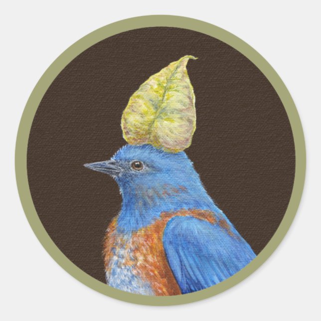 Gabe the western bluebird sticker (Front)