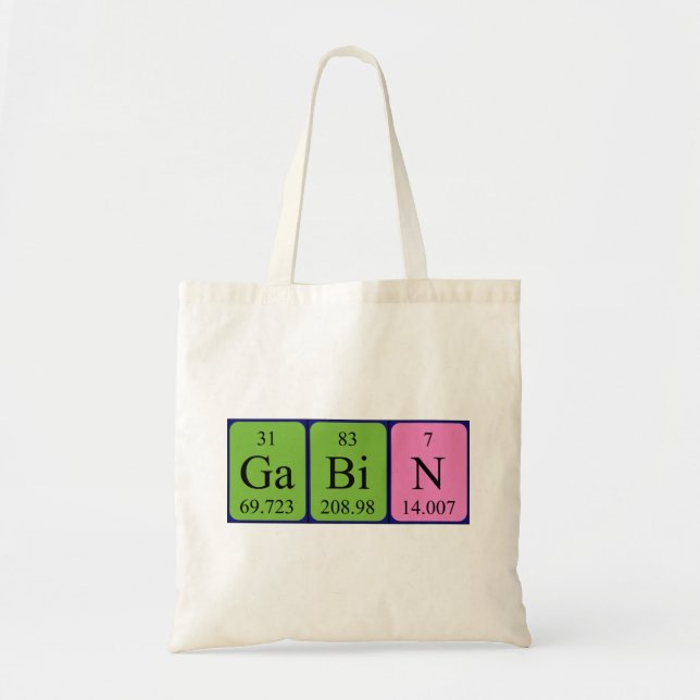 Gabin periodic table name tote bag (Front)
