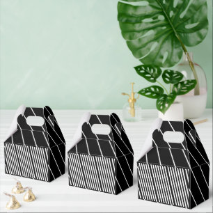 Gable Favor Box Stripe Black and White