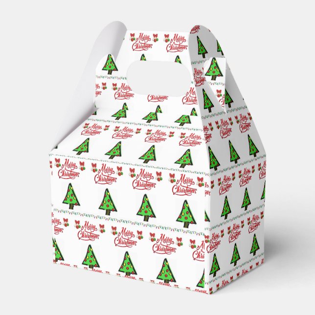 Gable Favour Box Christmas (Front Side)