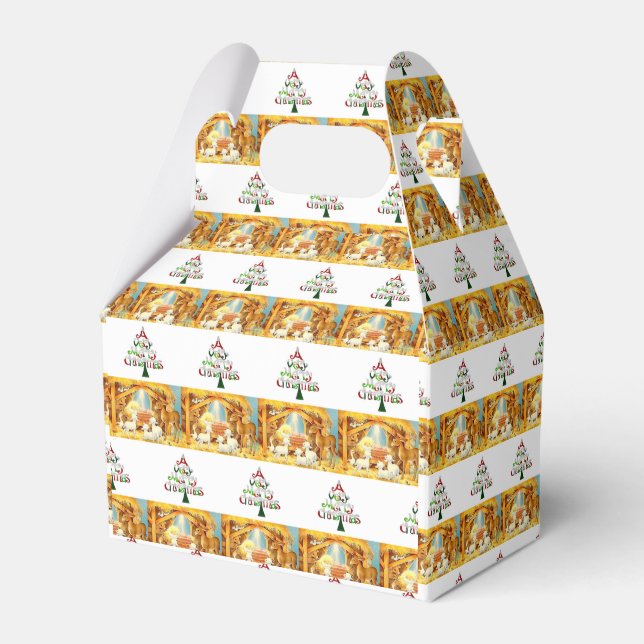 Gable Favour Box Christmas (Front Side)