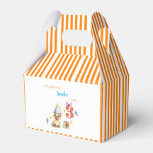 Gable Favour Box Cute Chick Cake Orange Stripe