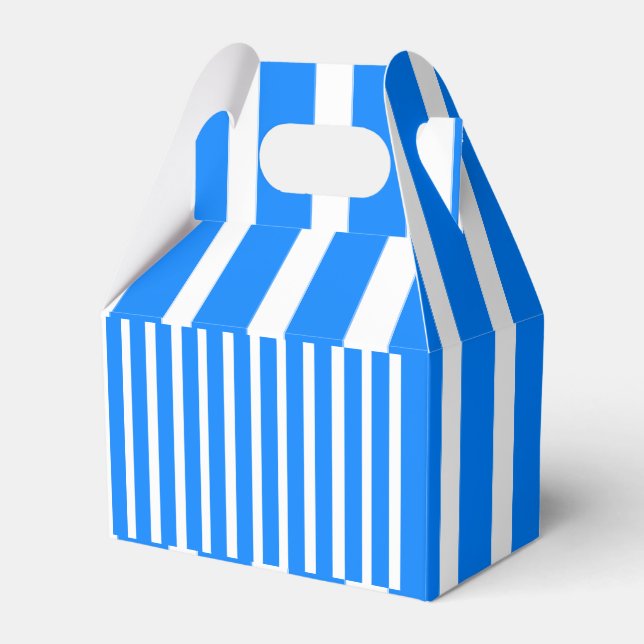 Gable Favour Box Stripe Blue and White (Front Side)