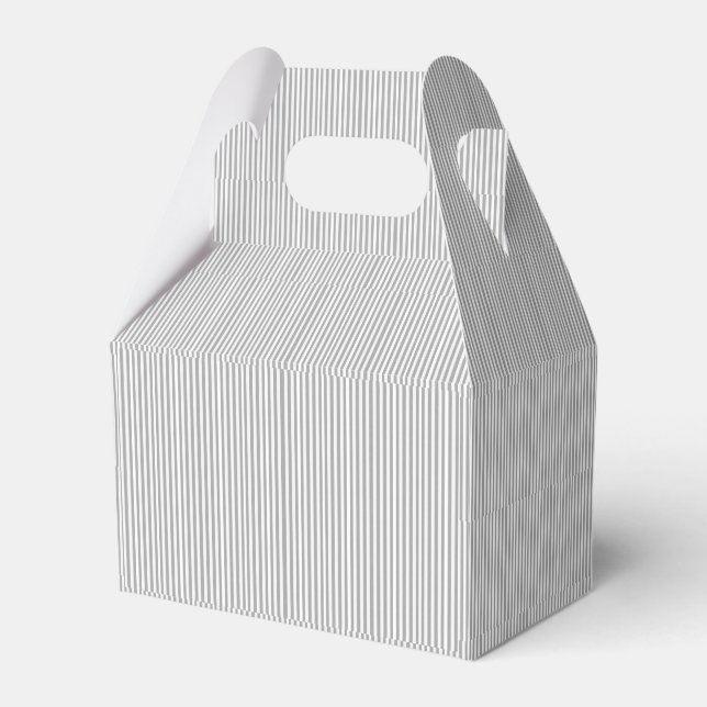 Gable Favour Box Stripe Grey and White (Front Side)