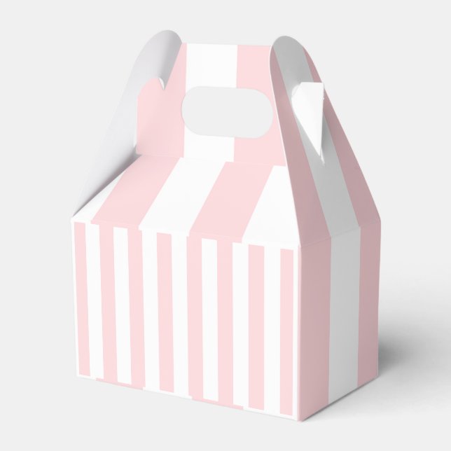 Gable Favour Box Stripe Pink and White (Front Side)