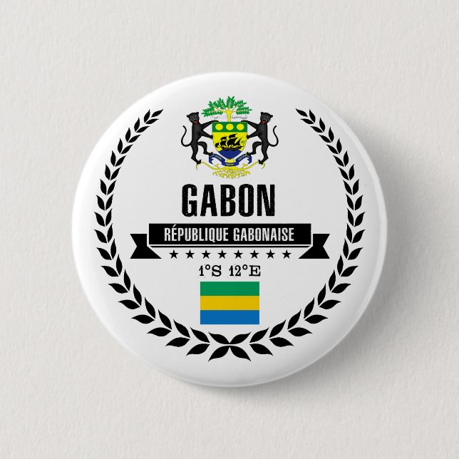 Gabon 6 Cm Round Badge (Front)