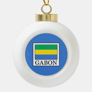 Gabon Ceramic Ball Christmas Ornament