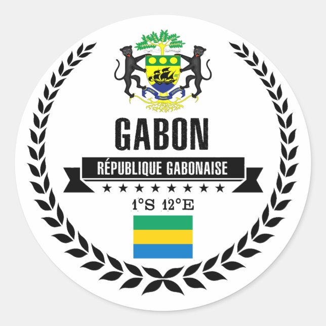 Gabon Classic Round Sticker (Front)