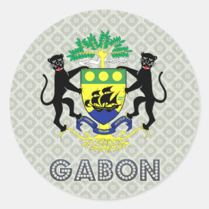 Gabon Coat of Arms Classic Round Sticker