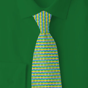 Gabon Flag Brick Pattern Tie