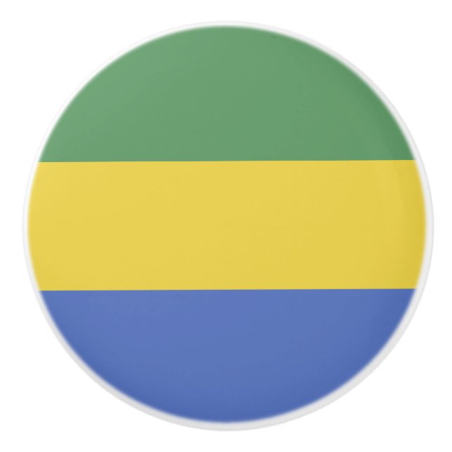 Gabon flag ceramic knob (Front)