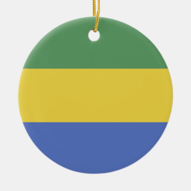 Gabon flag ceramic ornament (Front)