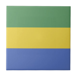 Gabon flag ceramic tile