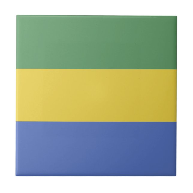 Gabon flag ceramic tile (Front)