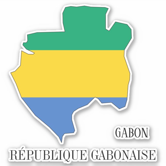 Gabon Flag Charming Patriotic Map (Front)