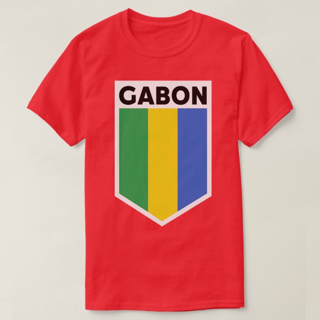 Gabon Flag Emblem T-Shirt (Design Front)
