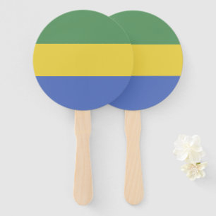 Gabon flag hand fan