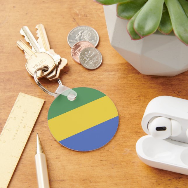 Gabon flag key ring (Desk)
