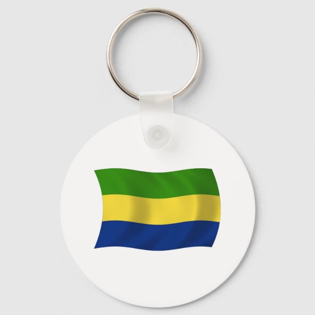 Gabon Flag Keychain (Front)