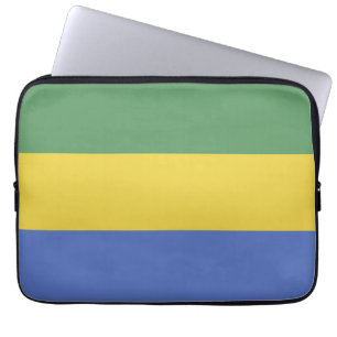 Gabon flag laptop sleeve