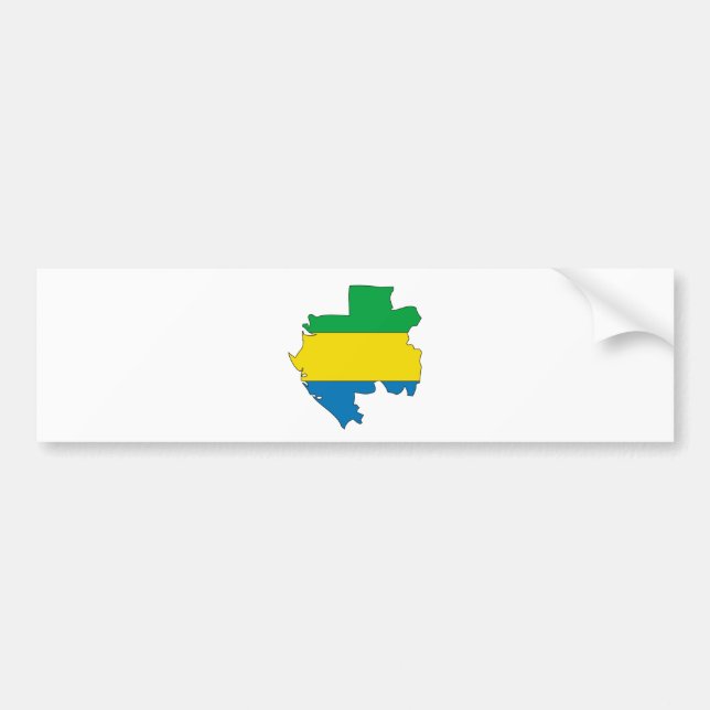 Gabon Flag Map full size Bumper Sticker (Front)