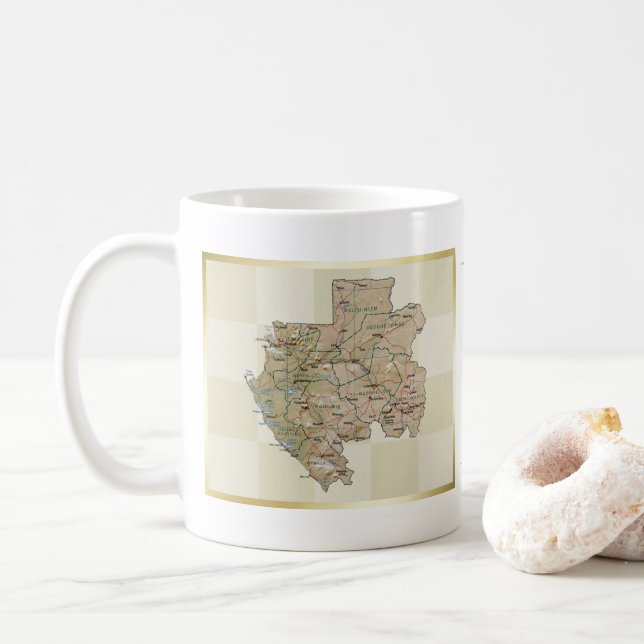 Gabon Flag + Map Mug (With Donut)