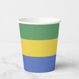 Gabon flag paper cups
