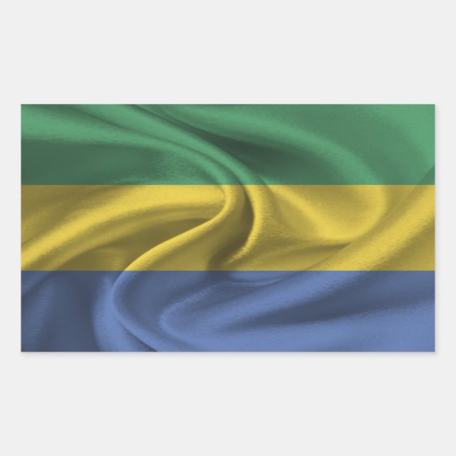 Gabon Flag Rectangular Sticker (Front)