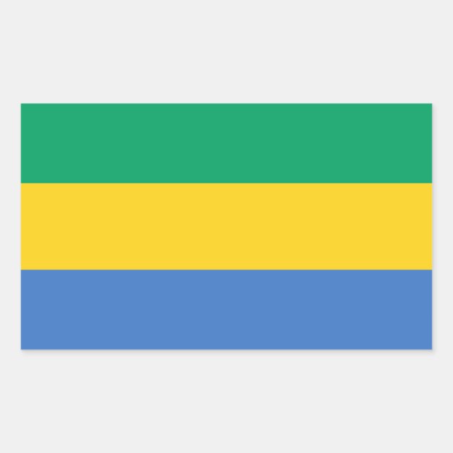 Gabon Flag Rectangular Sticker (Front)